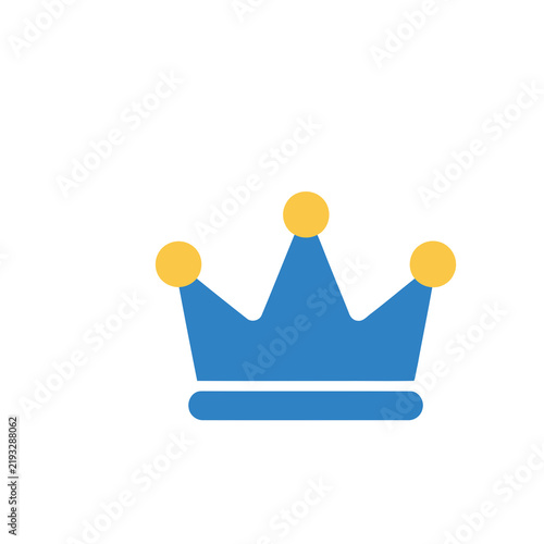 фотографія Blue crown icon with yellow circles