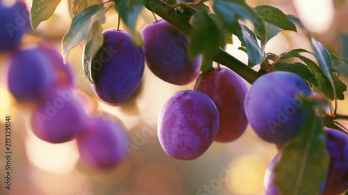 plums on a branch, harvest,