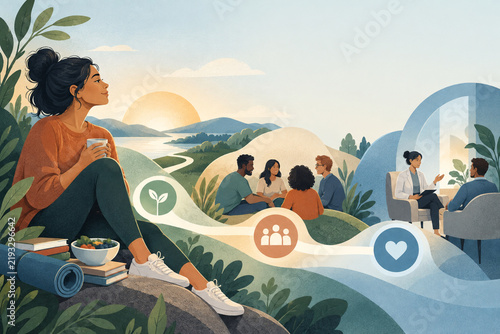 Preventive mental healthcare linking daily habits early support