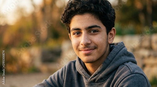 Young Teen Boy Smiling Outdoor Portrait