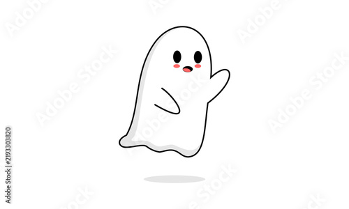 Cute ghost giving chase design vector