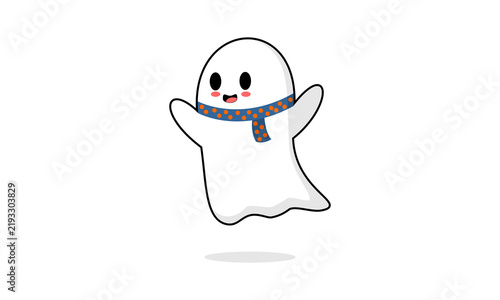 Happy cute ghost design vector