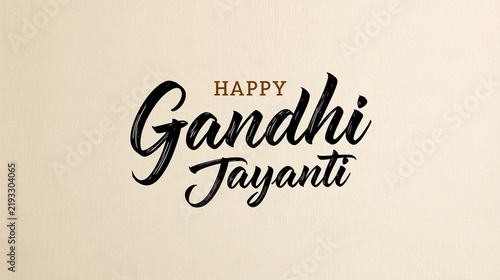 Happy Gandhi Jayanti text message on light background, concept of Indian national holiday and peace day