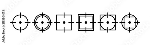 Crosshair and Target Icon Set, Crosshair Scope, Aiming and Sight Vector Symbols