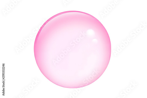 Pink bubble on transparent background for playful design and celebration themes.