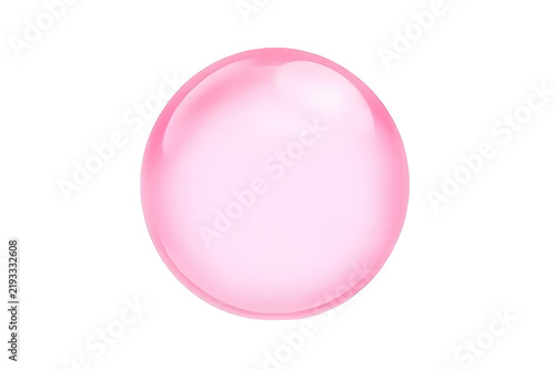 Pink bubble on transparent background for playful design and celebration themes.
