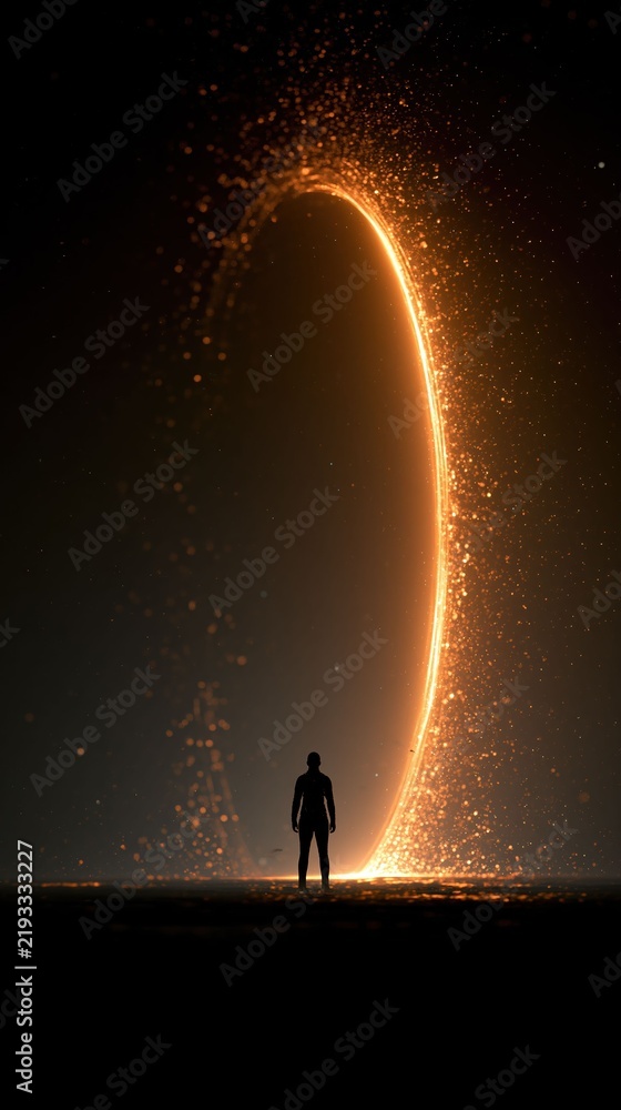 Fototapeta premium Cosmic and sacred circular flame inspired imagery brings a mystical meditative and futuristic suitable for science fiction.