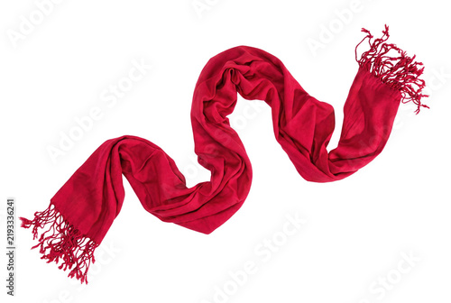 Cuadro en lienzo Vibrant Red Fringed Scarf in Wavy Shape
