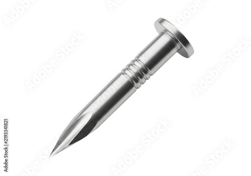Metal nail spike isolated on transparent background