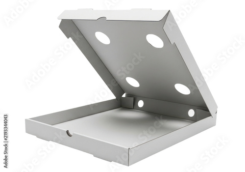 Open pizza box isolated on transparent background