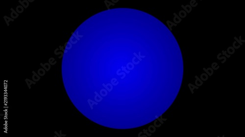 Abstract pulsing blue glowing circle expanding and shrinking motion graphic video loop on black background