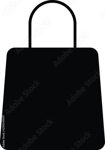 Shopping bag black silhouette vector icon 