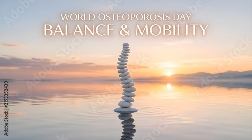 Pebble Spine Model Balance Banner for World Osteoporosis Day