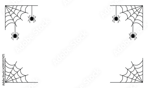halloween border frame spider web vector