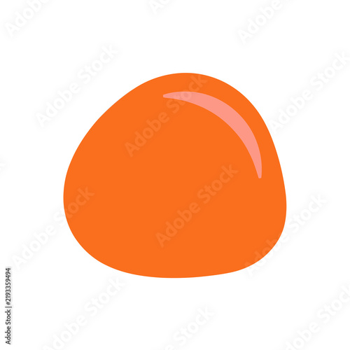 Фотография Orange jelly bean isolated on transparent background