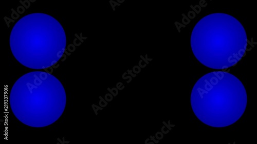Abstract multiple blue glowing circles pulsing expanding and shrinking motion graphic video loop on black background