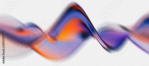 Quadro su tela Soft blurry fluid wave ribbon gradient background abstract vibrant fiery orange