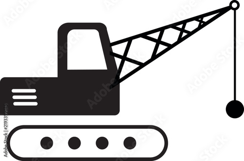 Demolition heavy machine icon sign. Construction signs and symbols.