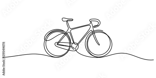 Cuadro en lienzo Minimalist bicycle single line drawing for sport and transport use, clean vector art for web and print designs