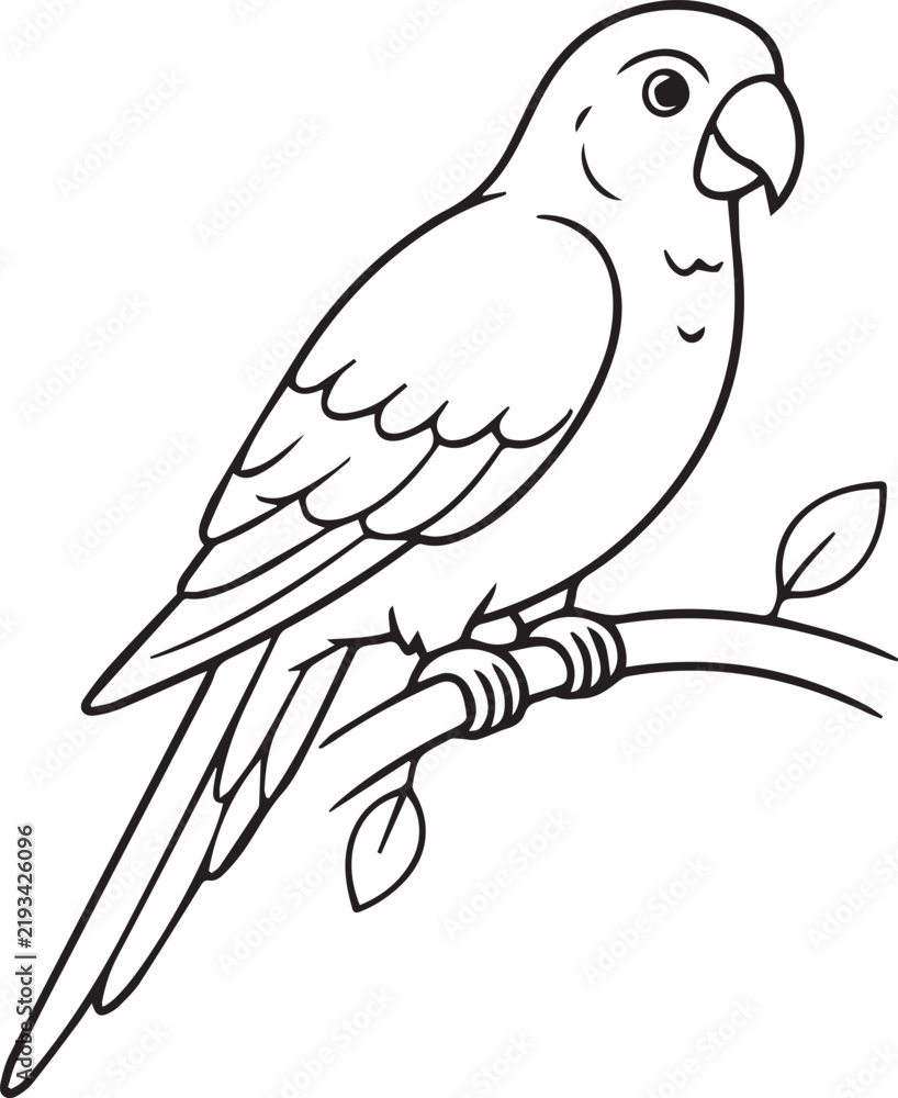 Obraz premium Simple Line Drawing Of A Parrot