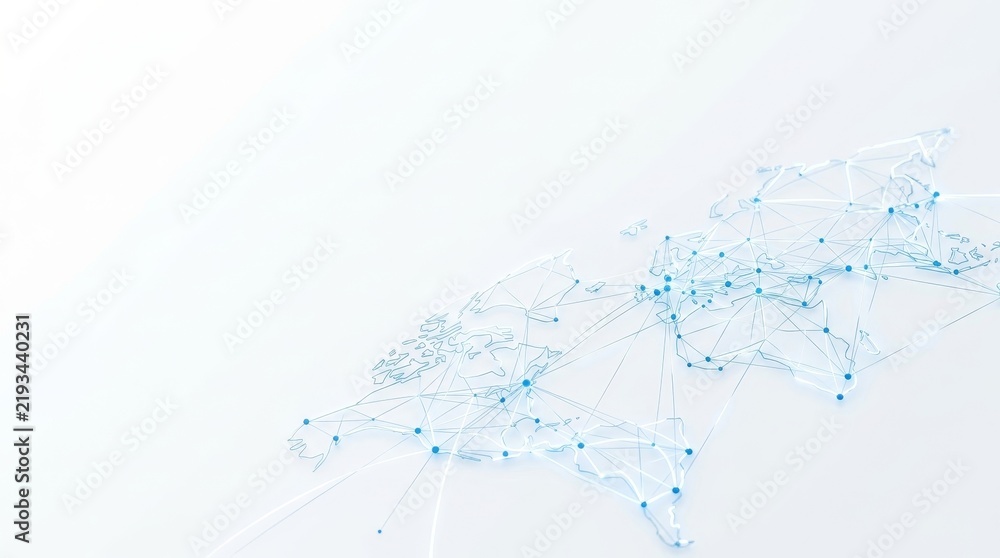 Fototapeta premium Abstract digital connectivity network on clean white background lifestyle