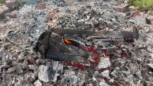 Burning wood