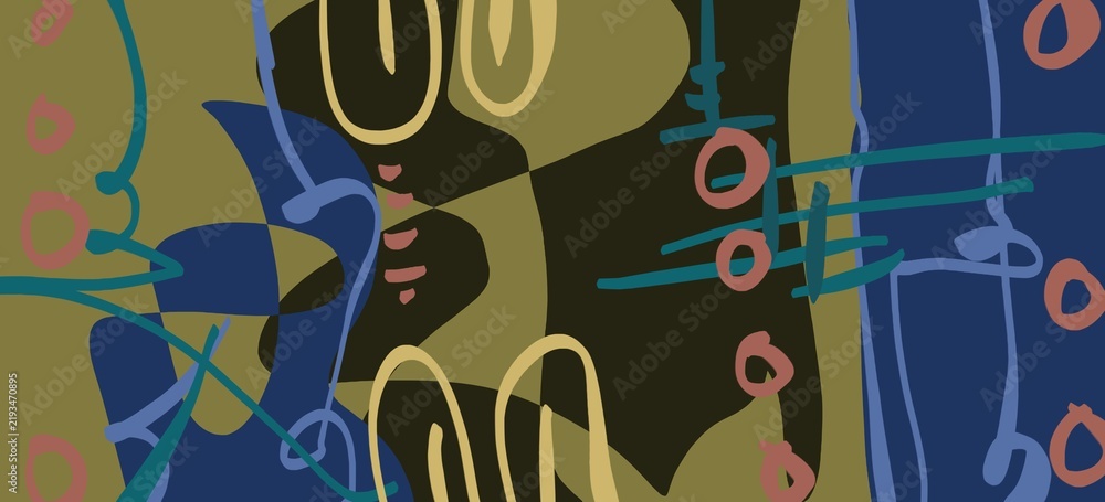 Fototapeta premium Abstract image for printing. Picture for modern interiors. The picture is painted by hand on a tablet.