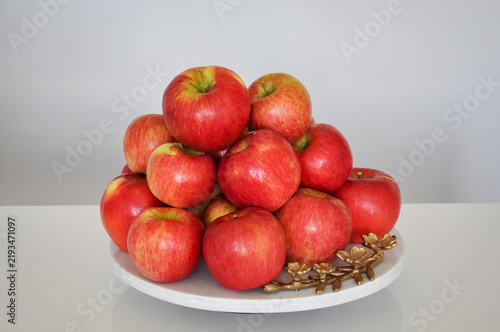 Fresh red apples on the table