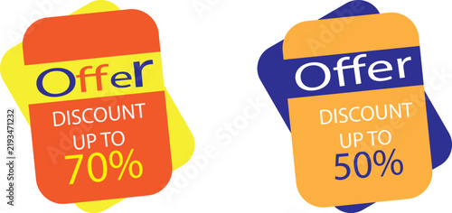 Sale offer and discount badge label vector template set