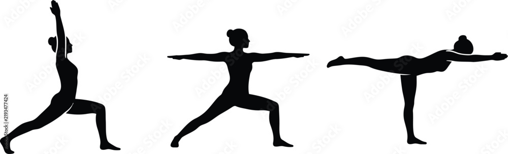 Fototapeta premium Yoga Warrior Pose Silhouette