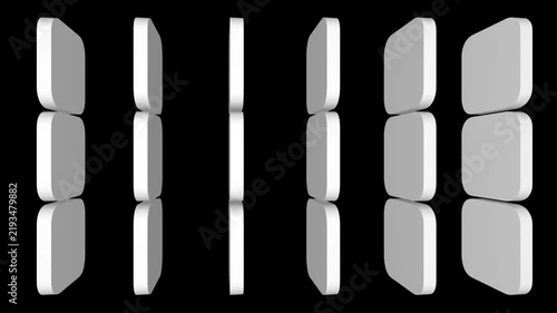 Abstract vertical rounded rectangles arranged in a grid pattern on black background