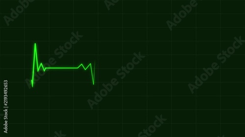 Green ECG Heartbeat Pulse Line Animation on Dark Medical Background.4k video