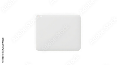 Plain white rounded rectangular panel with small control dots in the corner.