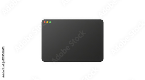 Dark window interface displays colored control dots on a minimalist background.