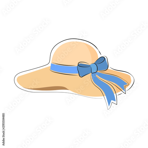 Stylish Sun Hat with Blue Ribbon for Summer Fashion and Outdoor Activities