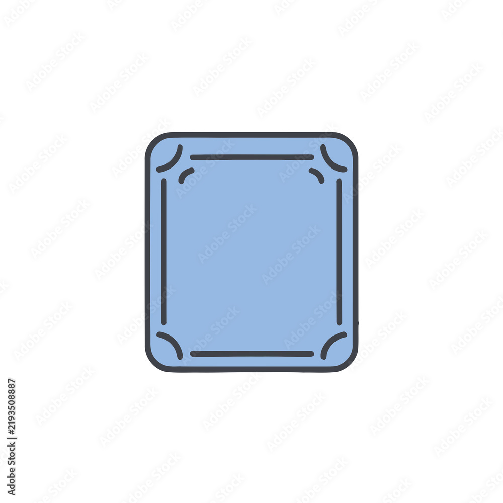Fototapeta premium Blue square with rounded corners and border