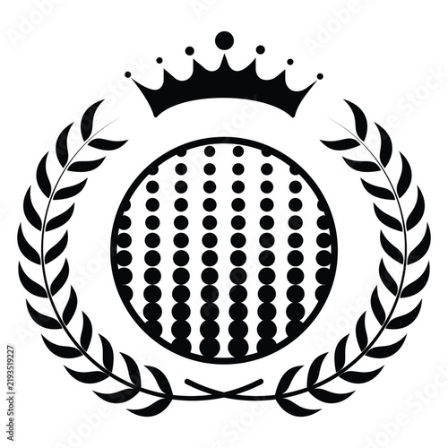 Golf club ball icon. Flat style minimalist sports ball competition concept on white background. Minimal art equipment vector illustration.