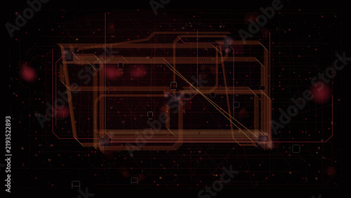 Abstract technology circuit board background with digital network pathways
