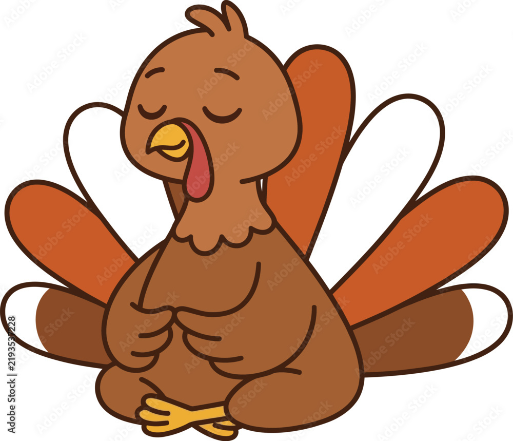 Obraz premium Cute Cartoon Turkey Thanksgiving Clipart