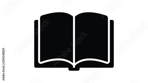 Obraz na plátně Open book with curved pages a black silhouette