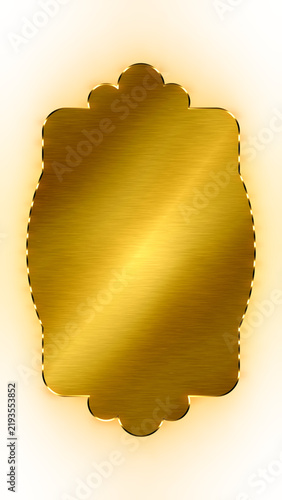Canvas Print 8K Brushed Gold Ornamental Badge Overlay with Warm Golden Glowing Rim and Transp