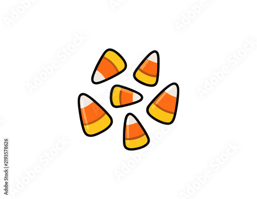 Candy Corn Vector Illustration Flat Halloween Icon