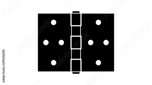 Принти на полотні Black silhouette of a door hinge with visible mounting holes