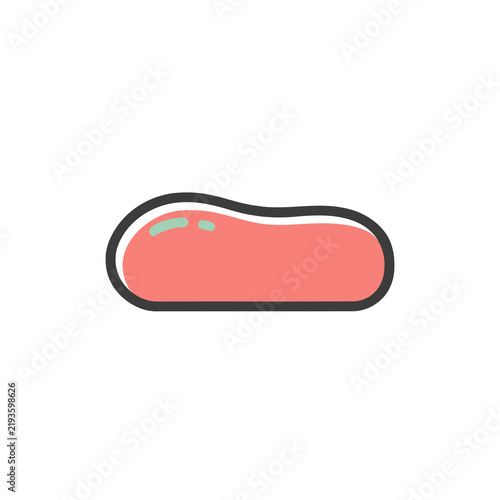 Картината върху платно Red jelly bean isolated on transparent background