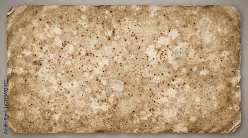 Old vintage paper texture with dark spots and weathered edges