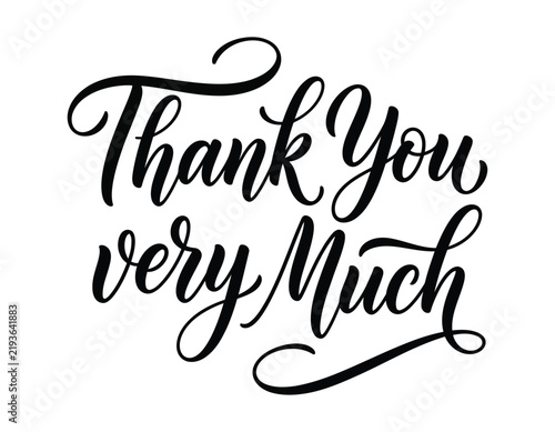 Foto Thank you very much elegant cursive typography with typography greeting gratitud