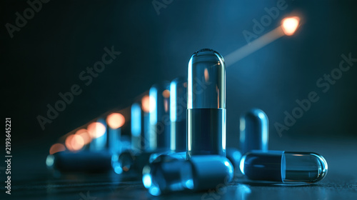Pharmaceutical Growth Pills Capsules Medicine Healthcare Chart Increase Business Medical Industry Arrow Concept Rising