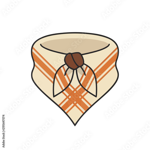 Obraz na płótnie Scarf with orange stripes and knot