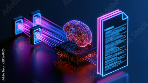 Microchip Technology Data Digital AI Code Processing Files Circuit Futuristic Computing Cyber Innovation Concept