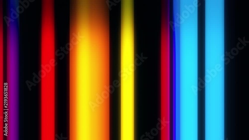 Movie, film or series intro animation shows that is starting to reproduce on an online popular streaming service. Neon fantasy transition, abstract colorful stripes lines approaching to the screen.